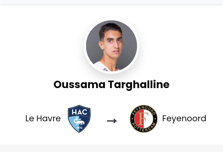 OFFICIEEL: Feyenoord voltooit de ondertekening van Oussama Targhalline op Deadline Day, sleutelclausule toegevoegd.