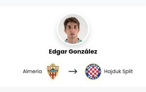Službeno: Hajduk Split dovršio je dugo očekivanu posudbu Edgara Gonzáleza iz Almerije s opcijom kupnje.