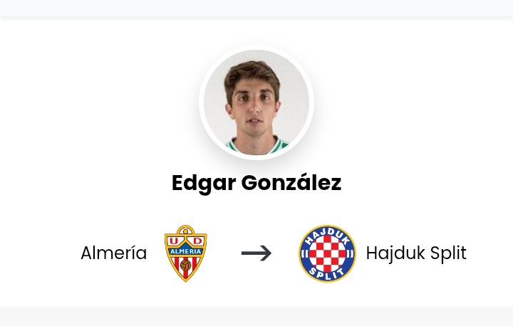 Službeno: Hajduk Split dovršio je dugo očekivanu posudbu Edgara Gonzáleza iz Almerije s opcijom kupnje.