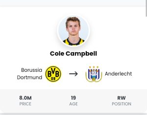 RSC Anderlecht heeft naar verluidt de strijd gewonnen om de hooggewaardeerde Borussia Dortmund-talent Cole Campbell. Daarmee heeft het een wintertransferovereenkomst gesloten met de Belgische rivaal Club Brugge, nadat de speler duidelijk maakte dat hij de voorkeur gaf aan een transfer naar een duo-wit.