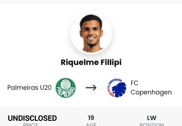 AFSLUTNING: FC København underskriver vintertransferaftale for Palmeiras Wonderkid Riquelme Fillipi.