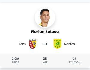 Florian Sotoca devrait finaliser son transfert très prochainement et pourrait être disponible peu