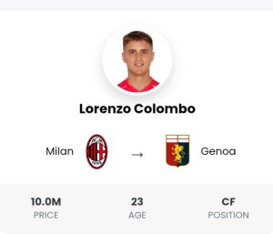 Genoa CFC Lorenzo Colombo Mercato 